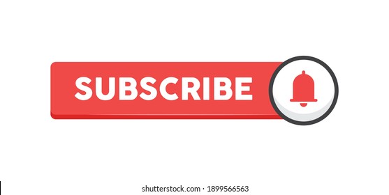 Subscribe Button With Bell Icon. 