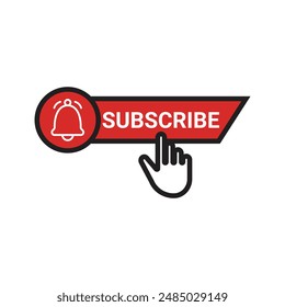 subscribe button with bell icon design template