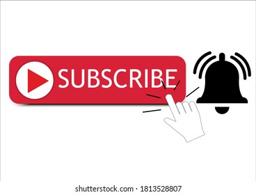 Abonnieren Sie die Schaltfläche und die schwarze Glocke. Web-Button in sozialen Medien, wie Video, online, Newsletter.