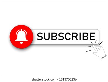 Abonnieren Sie die Schaltfläche und die schwarze Glocke. Web-Button in sozialen Medien, wie Video, online, Newsletter.