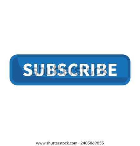 Subscribe Button In Blue Rectangle Shape For Join Membership Promotion Business Marketing Social Media Information

