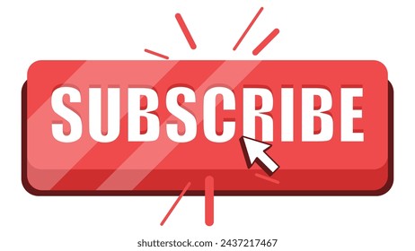 Subscribe button with click effect. vector illustration 