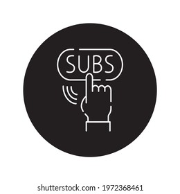 Subscribe button color line icon. Pictogram for web page, mobile app, promo. UI UX GUI design element. Editable stroke.