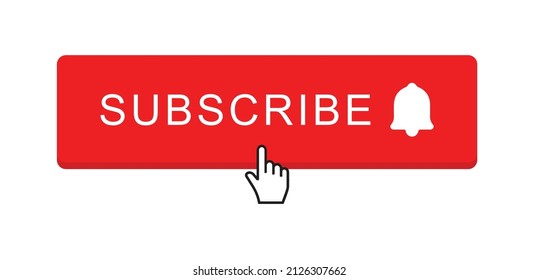 Subscribe button design for bloggers. Mouse arrow click subscribe button. Subscribe button with bell icon design.