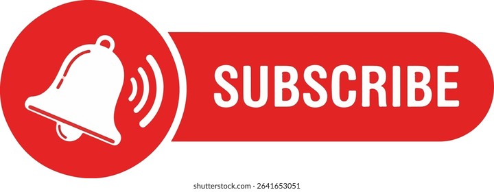 Subscribe button featuring a bell icon on a white background, indicating notifications for new content