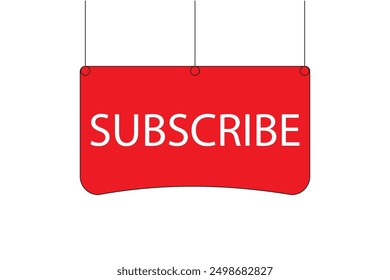 Subscribe button for get more notification to next video and content. Click red button subscribe to channel social media platforms, marketing, promotion, vector and illustration.