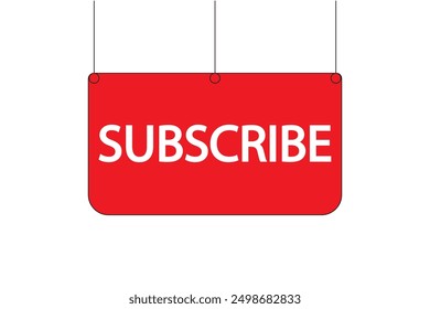 Subscribe button for get more notification to next video and content. Click red button subscribe to channel social media platforms, marketing, promotion, vector and illustration.
