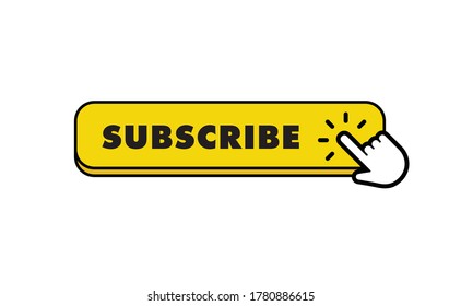 Subscribe button with hand click icon.