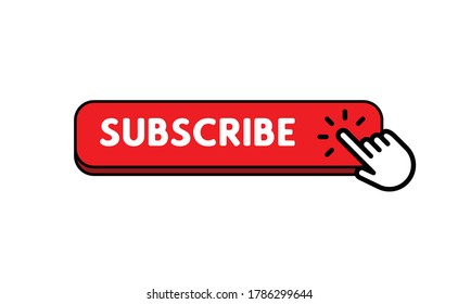 Subscribe button with hand clicking icon