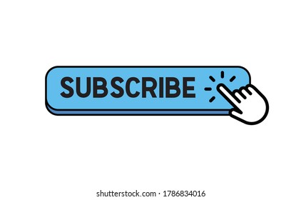 Subscribe button with hand clicking icon