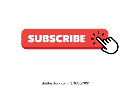 Subscribe button with hand clicking icon