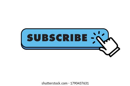 Subscribe button with hand clicking icon