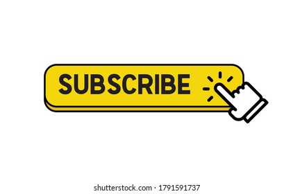 Subscribe button with hand clicking icon