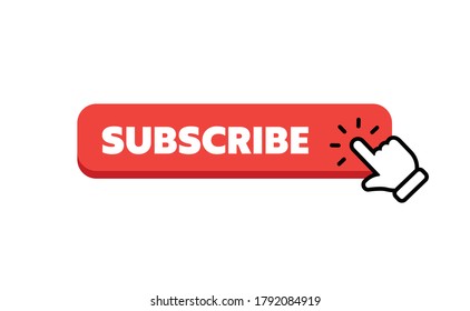 Subscribe Button Hand Clicking Icon Stock Vector (Royalty Free) 1789097306