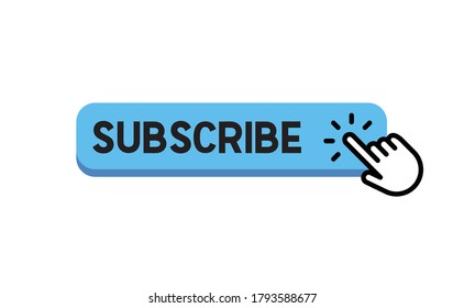 botón Suscribirse con un icono de clic con la mano
