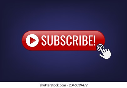 Subscribe button and hand cursor icon vector 