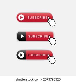 Subscribe button and hand cursor icon vector