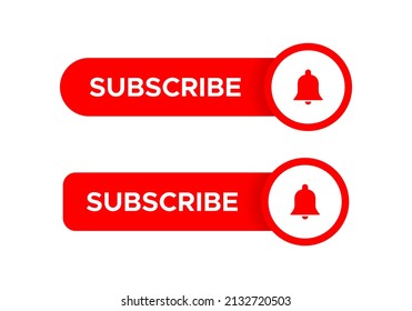 Subscribe Button Icon with Bell Sign Symbol Vector