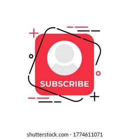 Subscribe button icon for social media. Subscribe icon button Vector illustration design template. Subscribe icon or button for video channel, blog, social media and background banner