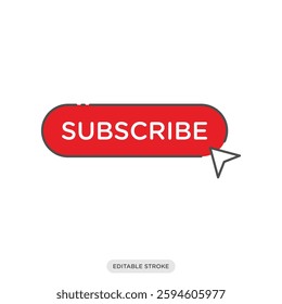 Subscribe button icon symbol. Social media network vector illustration in color fill style.