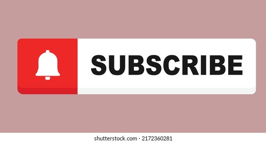 Subscribe button icon for using YouTube video and  social media. Used for Subscribe to video channel and web newsletter. Youtube Subscribe Button Vector.