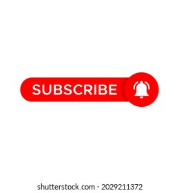 Subscribe Button Icon Vector with Bell