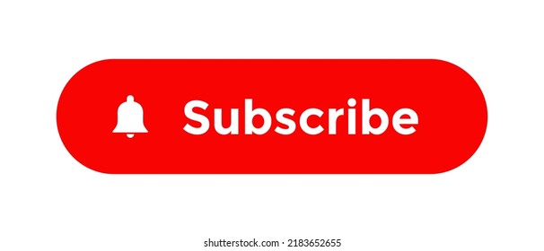 Subscribe button icon vector in flat style. Streaming channel element