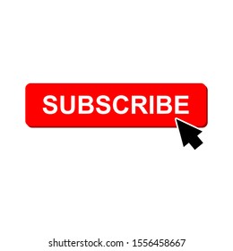 Subscribe button icon vector illustration with pointer