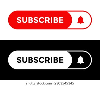 Subscribe button icon vector. Youtube channel subscription element