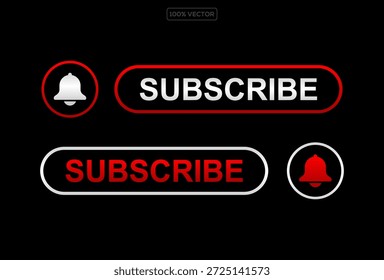 ícone do botão inscrever. Símbolo de vídeo. Modelo de ilustração de vetor do aplicativo de mídia social