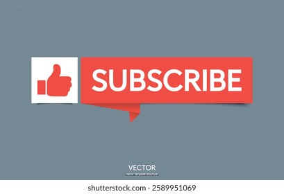 Subscribe button. Infographics element for social networks. Vector