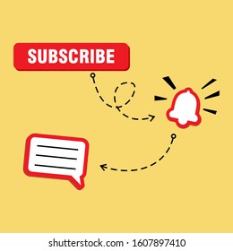 Subscribe button isolated vector illustration with infographic theme
