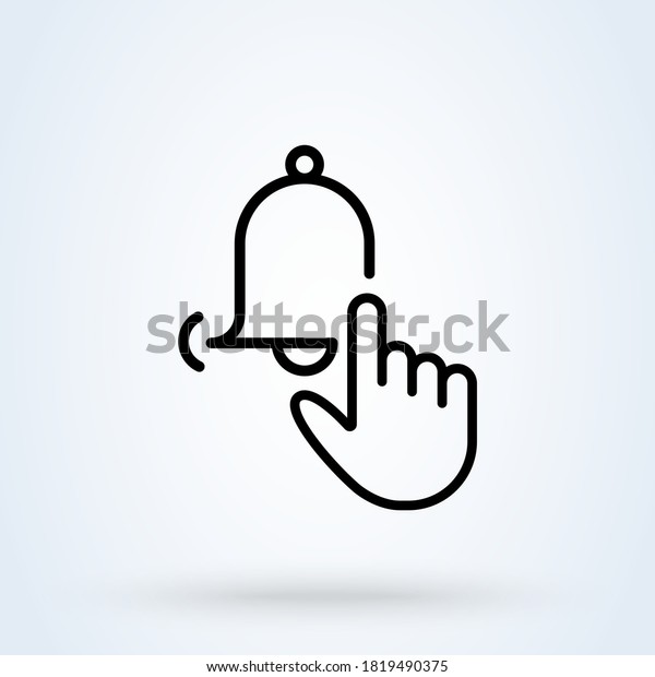 Subscribe Button Notification Bell On Line Stock Vector Royalty Free