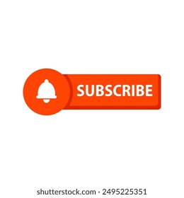 Subscribe button notification. Social media, communication,  influencer, technology, creator, connection concepts. Flat modern vector design illustration isolated on background.