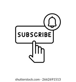 Botão Inscrever e Ícone de Linha de Inscrição Online	