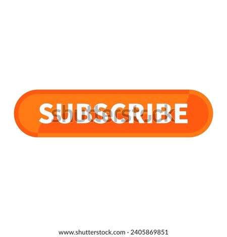 Subscribe Button In Orange Rounded Rectangle Shape For Join Membership Promotion Business Marketing Social Media Information
