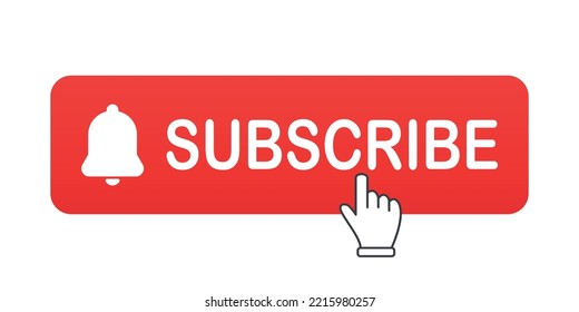 Subscribe button with pointer clicking. Vector illustration. Subscribe vector web button. Vector illustration