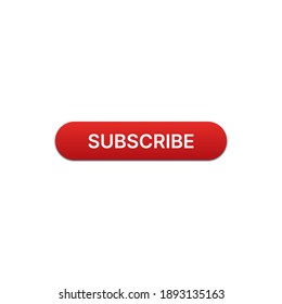 Subscribe button with red color on white background for website and UI material