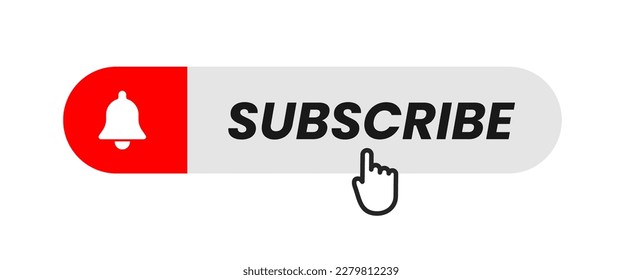 Subscribe button red color. vector illustration