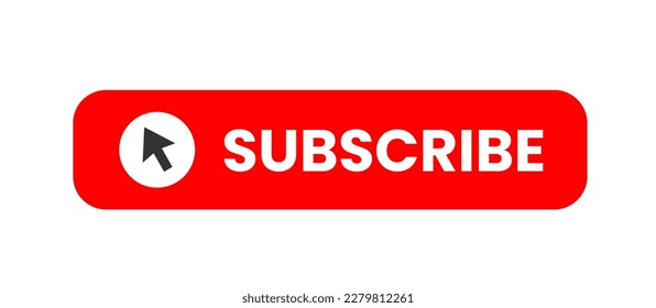 Subscribe button red color. vector illustration