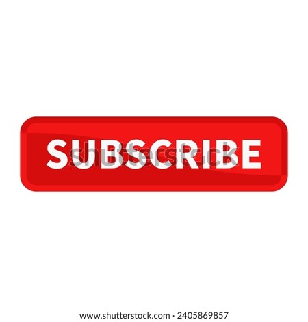 Subscribe Button In Red Rectangle Shape For Join Membership Promotion Business Marketing Social Media Information
