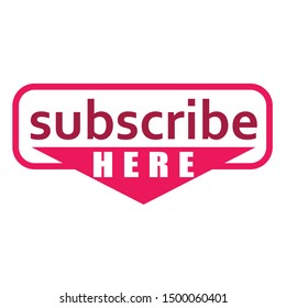 Subscribe button in rounded square and heading down arrow template. New subscribe button. Vector in eps 10