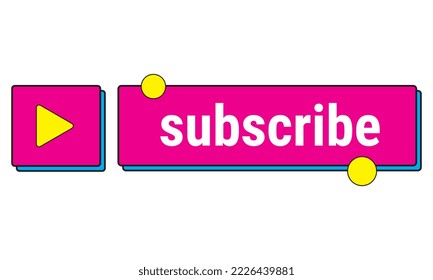 Subscribe button for social media. Subscribe to video channels, blogs and newsletters. Eps10 Vector