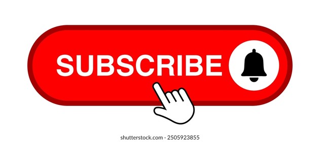 Subscribe button vector illustration, Like, Comment, Share and Subscribe icons in white background, Button Icon Set for Channel Subscribe, like, comment and share. notification icon with subscribe.