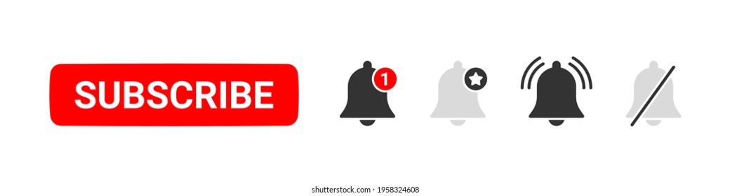 Subscribe button. Subscribe to video channel, blog and newsletter. Social media concept. Vector illustration