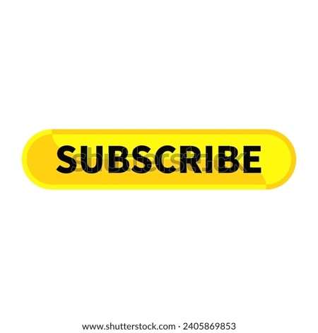 Subscribe Button In Yellow Rounded Rectangle Shape For Join Membership Promotion Business Marketing Social Media Information
