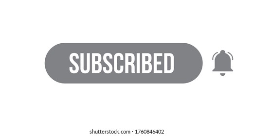Subscribe button in YouTube style flat icon. Views, thumb up, thumb down Vector illustration