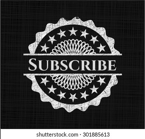 Subscribe chalkboard emblem written on a blackboard