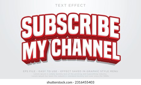 Subscribe channel editable text effect