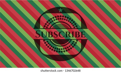 Subscribe christmas style emblem.